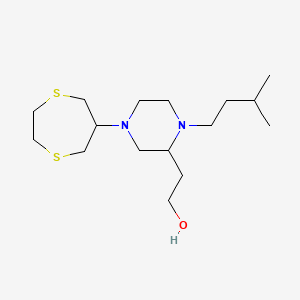 molecular formula C16H32N2OS2 B4774190 2-[4-(1,4-dithiepan-6-yl)-1-(3-methylbutyl)-2-piperazinyl]ethanol 