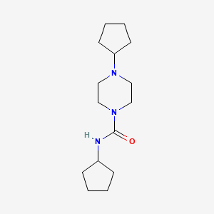 molecular formula C15H27N3O B4774198 N,4-dicyclopentyl-1-piperazinecarboxamide 