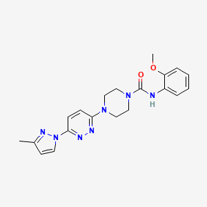 molecular formula C20H23N7O2 B4774205 N-(2-methoxyphenyl)-4-[6-(3-methyl-1H-pyrazol-1-yl)-3-pyridazinyl]-1-piperazinecarboxamide 