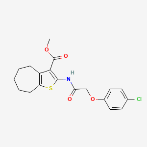 molecular formula C19H20ClNO4S B4774233 methyl 2-{[(4-chlorophenoxy)acetyl]amino}-5,6,7,8-tetrahydro-4H-cyclohepta[b]thiophene-3-carboxylate 