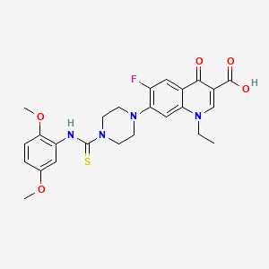 molecular formula C25H27FN4O5S B4774252 7-(4-{[(2,5-dimethoxyphenyl)amino]carbonothioyl}-1-piperazinyl)-1-ethyl-6-fluoro-4-oxo-1,4-dihydro-3-quinolinecarboxylic acid 