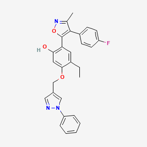 molecular formula C28H24FN3O3 B4774261 4-ethyl-2-[4-(4-fluorophenyl)-3-methyl-5-isoxazolyl]-5-[(1-phenyl-1H-pyrazol-4-yl)methoxy]phenol 