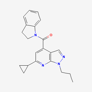 molecular formula C21H22N4O B4774274 6-cyclopropyl-4-(2,3-dihydro-1H-indol-1-ylcarbonyl)-1-propyl-1H-pyrazolo[3,4-b]pyridine 