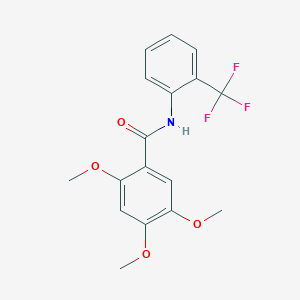 molecular formula C17H16F3NO4 B4774280 2,4,5-trimethoxy-N-[2-(trifluoromethyl)phenyl]benzamide 