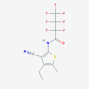 molecular formula C12H9F7N2OS B4774287 N-(3-cyano-4-ethyl-5-methyl-2-thienyl)-2,2,3,3,4,4,4-heptafluorobutanamide 