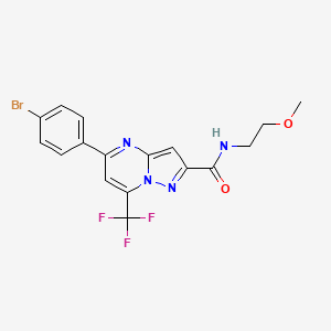 molecular formula C17H14BrF3N4O2 B4774319 5-(4-bromophenyl)-N-(2-methoxyethyl)-7-(trifluoromethyl)pyrazolo[1,5-a]pyrimidine-2-carboxamide 