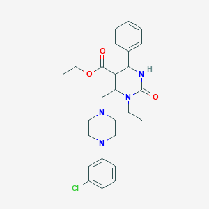 molecular formula C26H31ClN4O3 B4774327 ethyl 6-{[4-(3-chlorophenyl)-1-piperazinyl]methyl}-1-ethyl-2-oxo-4-phenyl-1,2,3,4-tetrahydro-5-pyrimidinecarboxylate 