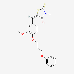 molecular formula C21H21NO4S2 B4774354 5-[3-methoxy-4-(3-phenoxypropoxy)benzylidene]-3-methyl-2-thioxo-1,3-thiazolidin-4-one 