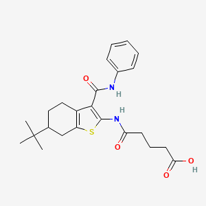 molecular formula C24H30N2O4S B4774377 5-{[3-(anilinocarbonyl)-6-tert-butyl-4,5,6,7-tetrahydro-1-benzothien-2-yl]amino}-5-oxopentanoic acid 
