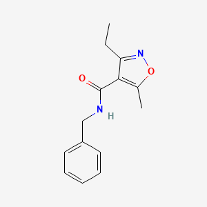molecular formula C14H16N2O2 B4774387 N-benzyl-3-ethyl-5-methyl-4-isoxazolecarboxamide 
