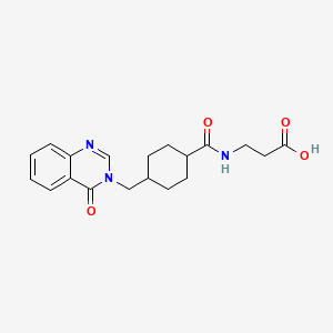 molecular formula C19H23N3O4 B4774396 N-({4-[(4-oxo-3(4H)-quinazolinyl)methyl]cyclohexyl}carbonyl)-beta-alanine 
