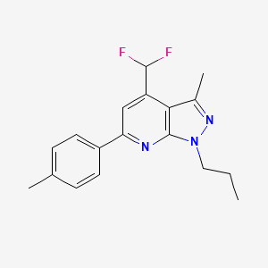 molecular formula C18H19F2N3 B4774404 4-(difluoromethyl)-3-methyl-6-(4-methylphenyl)-1-propyl-1H-pyrazolo[3,4-b]pyridine 