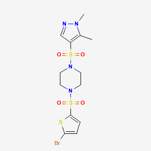 molecular formula C13H17BrN4O4S3 B4774427 1-[(5-bromo-2-thienyl)sulfonyl]-4-[(1,5-dimethyl-1H-pyrazol-4-yl)sulfonyl]piperazine 