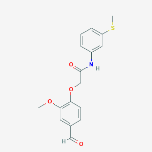 molecular formula C17H17NO4S B4774430 2-(4-formyl-2-methoxyphenoxy)-N-[3-(methylthio)phenyl]acetamide 
