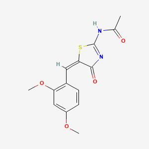 molecular formula C14H14N2O4S B4774445 N-[5-(2,4-dimethoxybenzylidene)-4-oxo-1,3-thiazolidin-2-ylidene]acetamide 