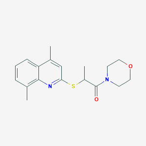molecular formula C18H22N2O2S B4774450 4,8-dimethyl-2-{[1-methyl-2-(4-morpholinyl)-2-oxoethyl]thio}quinoline 