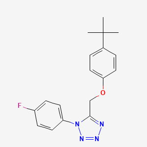 molecular formula C18H19FN4O B4774458 5-[(4-tert-butylphenoxy)methyl]-1-(4-fluorophenyl)-1H-tetrazole 