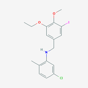 molecular formula C17H19ClINO2 B4774473 (5-chloro-2-methylphenyl)(3-ethoxy-5-iodo-4-methoxybenzyl)amine 