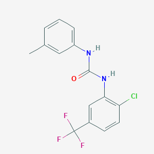 molecular formula C15H12ClF3N2O B4774480 N-[2-chloro-5-(trifluoromethyl)phenyl]-N'-(3-methylphenyl)urea 
