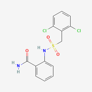 molecular formula C14H12Cl2N2O3S B4774482 2-{[(2,6-dichlorobenzyl)sulfonyl]amino}benzamide 