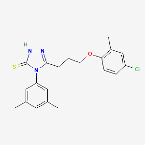 molecular formula C20H22ClN3OS B4774485 5-[3-(4-chloro-2-methylphenoxy)propyl]-4-(3,5-dimethylphenyl)-4H-1,2,4-triazole-3-thiol 