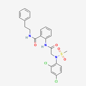 molecular formula C24H23Cl2N3O4S B4774494 2-{[N-(2,4-dichlorophenyl)-N-(methylsulfonyl)glycyl]amino}-N-(2-phenylethyl)benzamide 