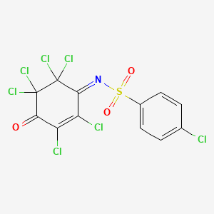 molecular formula C12H4Cl7NO3S B4774519 4-chloro-N-(2,3,5,5,6,6-hexachloro-4-oxo-2-cyclohexen-1-ylidene)benzenesulfonamide 