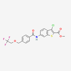 molecular formula C20H15ClF3NO4S B4774536 methyl 3-chloro-6-({4-[(2,2,2-trifluoroethoxy)methyl]benzoyl}amino)-1-benzothiophene-2-carboxylate 