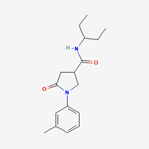 molecular formula C17H24N2O2 B4774546 N-(1-ethylpropyl)-1-(3-methylphenyl)-5-oxo-3-pyrrolidinecarboxamide 