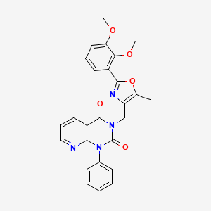 3-{[2-(2,3-dimethoxyphenyl)-5-methyl-1,3-oxazol-4-yl]methyl}-1-phenylpyrido[2,3-d]pyrimidine-2,4(1H,3H)-dione