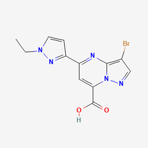 molecular formula C12H10BrN5O2 B4774560 3-bromo-5-(1-ethyl-1H-pyrazol-3-yl)pyrazolo[1,5-a]pyrimidine-7-carboxylic acid 