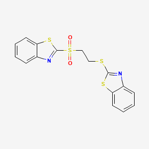 molecular formula C16H12N2O2S4 B4774579 2-{[2-(1,3-benzothiazol-2-ylsulfonyl)ethyl]thio}-1,3-benzothiazole 