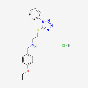 molecular formula C18H22ClN5OS B4774591 N-(4-ethoxybenzyl)-2-[(1-phenyl-1H-tetrazol-5-yl)thio]ethanamine hydrochloride 