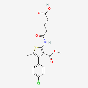 molecular formula C18H18ClNO5S B4774594 5-{[4-(4-chlorophenyl)-3-(methoxycarbonyl)-5-methyl-2-thienyl]amino}-5-oxopentanoic acid 