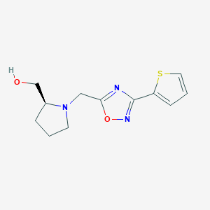 molecular formula C12H15N3O2S B4774607 ((2S)-1-{[3-(2-thienyl)-1,2,4-oxadiazol-5-yl]methyl}-2-pyrrolidinyl)methanol 