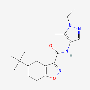molecular formula C18H26N4O2 B4774618 5-tert-butyl-N-(1-ethyl-5-methyl-1H-pyrazol-4-yl)-4,5,6,7-tetrahydro-1,2-benzisoxazole-3-carboxamide 