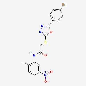 2-{[5-(4-bromophenyl)-1,3,4-oxadiazol-2-yl]thio}-N-(2-methyl-5-nitrophenyl)acetamide