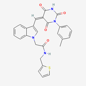 2-(3-{[1-(3-methylphenyl)-2,4,6-trioxotetrahydro-5(2H)-pyrimidinylidene]methyl}-1H-indol-1-yl)-N-(2-thienylmethyl)acetamide