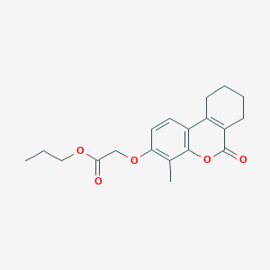 molecular formula C19H22O5 B4774677 propyl [(4-methyl-6-oxo-7,8,9,10-tetrahydro-6H-benzo[c]chromen-3-yl)oxy]acetate 