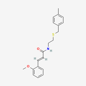 molecular formula C20H23NO2S B4774679 3-(2-methoxyphenyl)-N-{2-[(4-methylbenzyl)thio]ethyl}acrylamide 