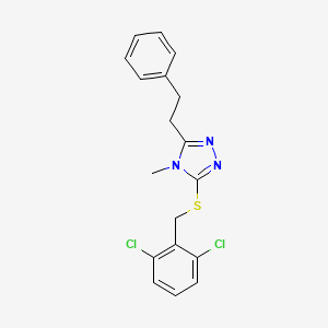 molecular formula C18H17Cl2N3S B4774685 3-[(2,6-dichlorobenzyl)thio]-4-methyl-5-(2-phenylethyl)-4H-1,2,4-triazole 