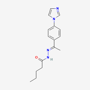 molecular formula C16H20N4O B4774691 N'-{1-[4-(1H-imidazol-1-yl)phenyl]ethylidene}pentanohydrazide 