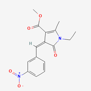 molecular formula C16H16N2O5 B4774698 methyl 1-ethyl-2-methyl-4-(3-nitrobenzylidene)-5-oxo-4,5-dihydro-1H-pyrrole-3-carboxylate 