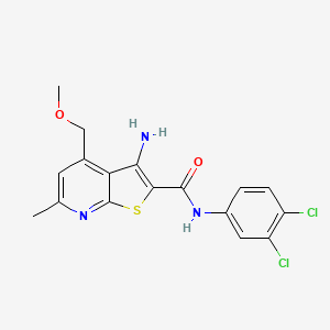 molecular formula C17H15Cl2N3O2S B4774702 3-amino-N-(3,4-dichlorophenyl)-4-(methoxymethyl)-6-methylthieno[2,3-b]pyridine-2-carboxamide 