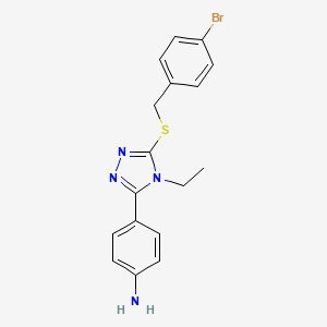 molecular formula C17H17BrN4S B4774714 (4-{5-[(4-bromobenzyl)thio]-4-ethyl-4H-1,2,4-triazol-3-yl}phenyl)amine 