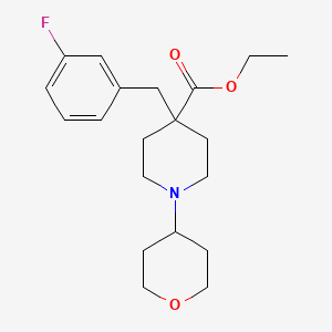 molecular formula C20H28FNO3 B4774718 ethyl 4-(3-fluorobenzyl)-1-(tetrahydro-2H-pyran-4-yl)-4-piperidinecarboxylate 