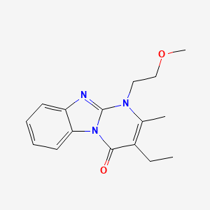 molecular formula C16H19N3O2 B4774745 3-ethyl-1-(2-methoxyethyl)-2-methylpyrimido[1,2-a]benzimidazol-4(1H)-one 