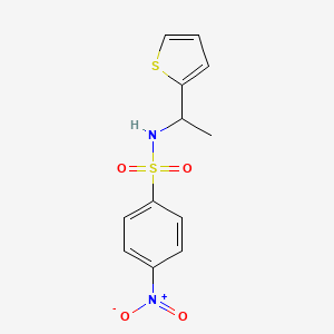 molecular formula C12H12N2O4S2 B4774770 4-nitro-N-[1-(2-thienyl)ethyl]benzenesulfonamide 