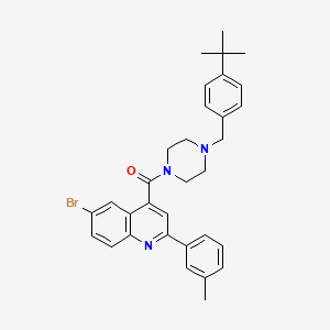 molecular formula C32H34BrN3O B4774798 6-bromo-4-{[4-(4-tert-butylbenzyl)-1-piperazinyl]carbonyl}-2-(3-methylphenyl)quinoline 