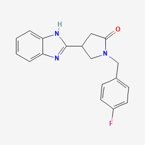 molecular formula C18H16FN3O B4774833 4-(1H-benzimidazol-2-yl)-1-(4-fluorobenzyl)-2-pyrrolidinone 